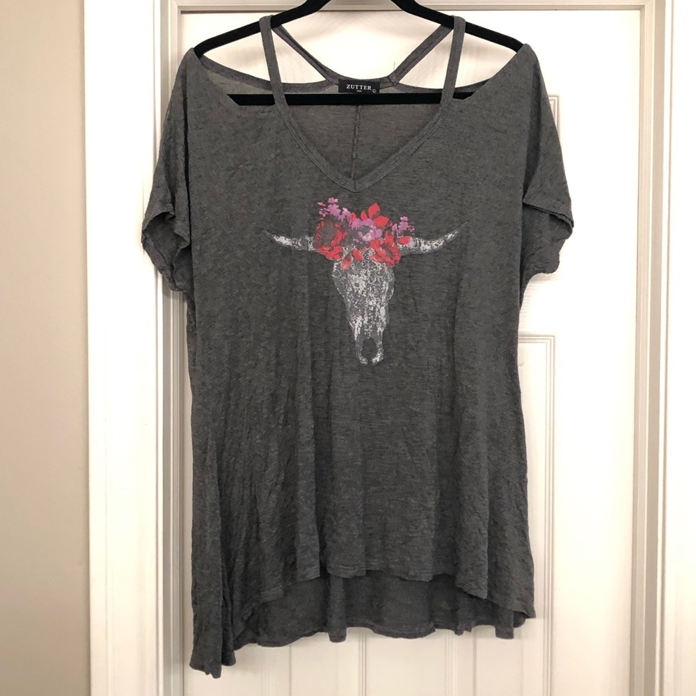 Cold Shoulder Graphic Tee